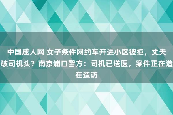 中国成人网 女子条件网约车开进小区被拒，丈夫冲破司机头？南京浦口警方：司机已送医，案件正在造访