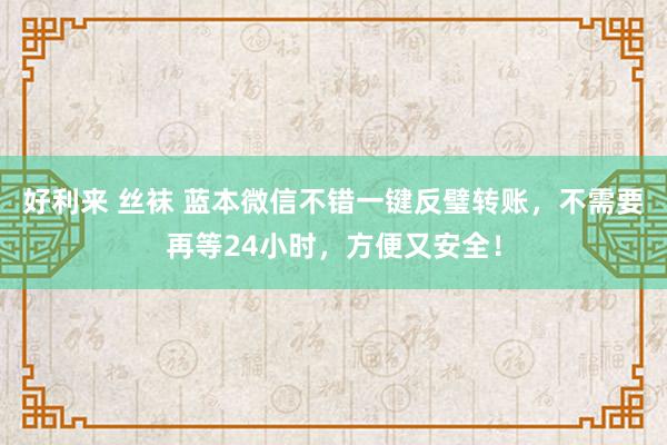 好利来 丝袜 蓝本微信不错一键反璧转账，不需要再等24小时，方便又安全！