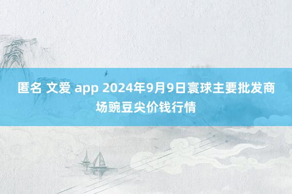 匿名 文爱 app 2024年9月9日寰球主要批发商场豌豆尖价钱行情