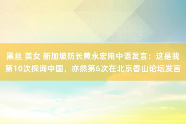 黑丝 美女 新加坡防长黄永宏用中语发言：这是我第10次探询中国，亦然第6次在北京香山论坛发言