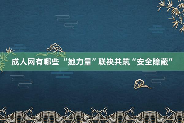 成人网有哪些 “她力量”联袂共筑“安全障蔽”