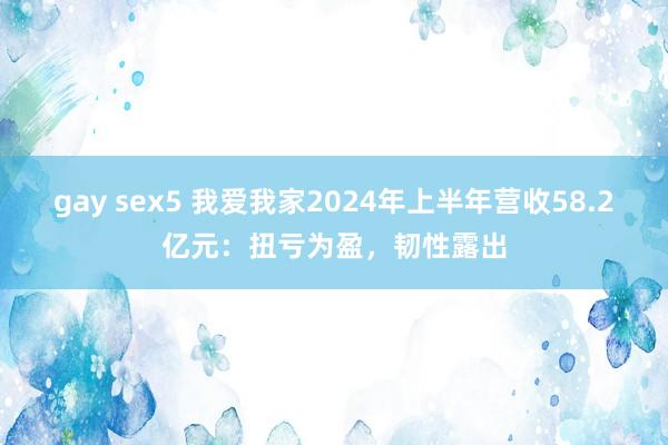 gay sex5 我爱我家2024年上半年营收58.2亿元：扭亏为盈，韧性露出