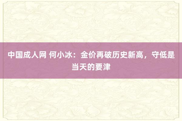 中国成人网 何小冰：金价再破历史新高，守低是当天的要津