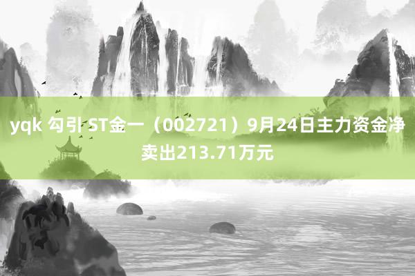 yqk 勾引 ST金一（002721）9月24日主力资金净卖出213.71万元