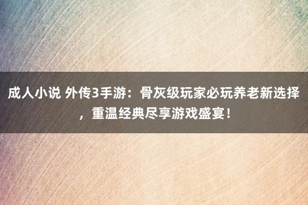 成人小说 外传3手游：骨灰级玩家必玩养老新选择，重温经典尽享游戏盛宴！