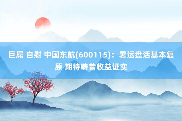 巨屌 自慰 中国东航(600115)：暑运盘活基本复原 期待畴昔收益证实