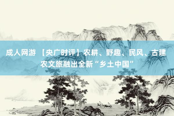 成人网游 【央广时评】农耕、野趣、民风、古建 农文旅融出全新“乡土中国”