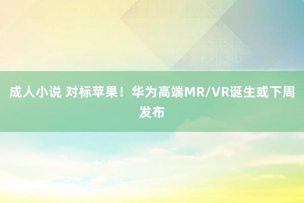 成人小说 对标苹果！华为高端MR/VR诞生或下周发布