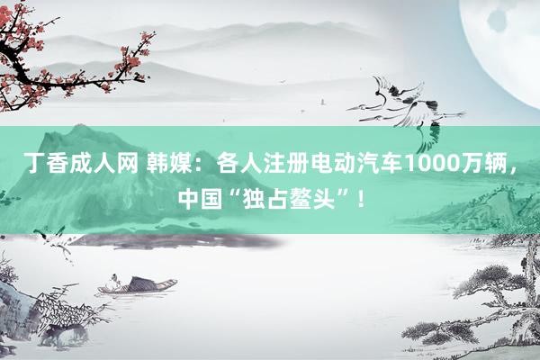 丁香成人网 韩媒：各人注册电动汽车1000万辆，中国“独占鳌头”！