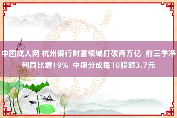 中国成人网 杭州银行财富领域打破两万亿  前三季净利同比增19%  中期分成每10股派3.7元