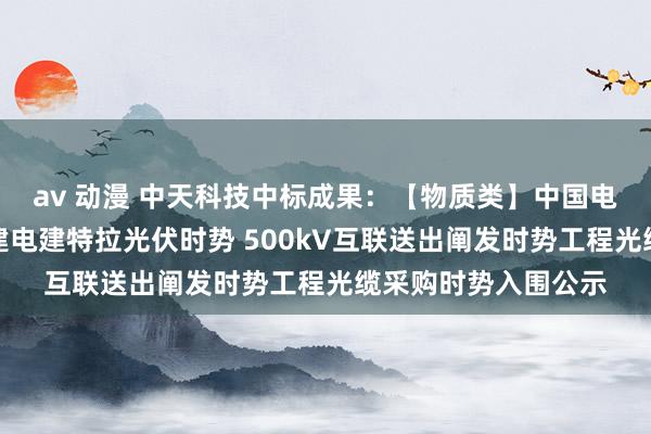 av 动漫 中天科技中标成果：【物质类】中国电建上海电建公司福建电建特拉光伏时势 500kV互联送出阐发时势工程光缆采购时势入围公示