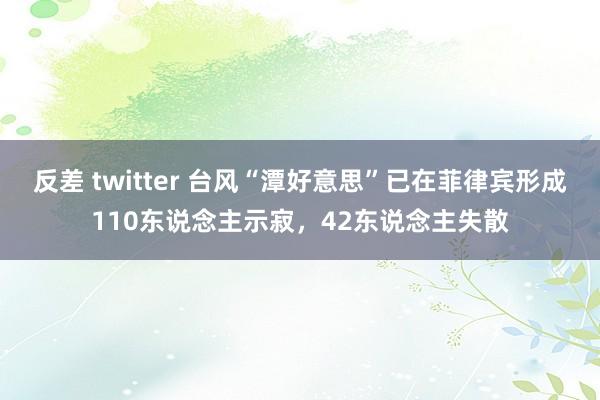 反差 twitter 台风“潭好意思”已在菲律宾形成110东说念主示寂，42东说念主失散