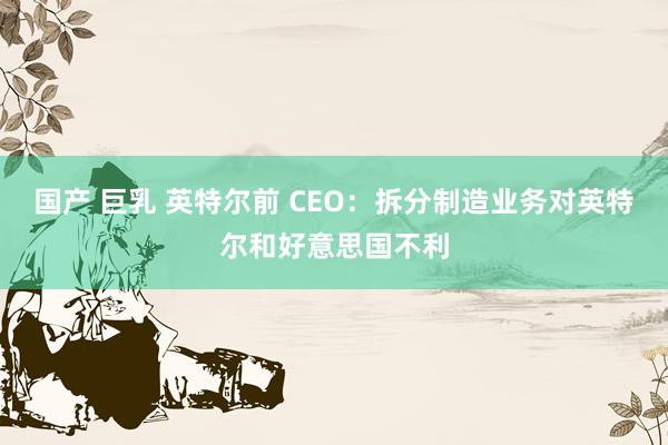 国产 巨乳 英特尔前 CEO：拆分制造业务对英特尔和好意思国不利