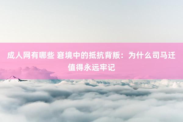 成人网有哪些 窘境中的抵抗背叛：为什么司马迁值得永远牢记