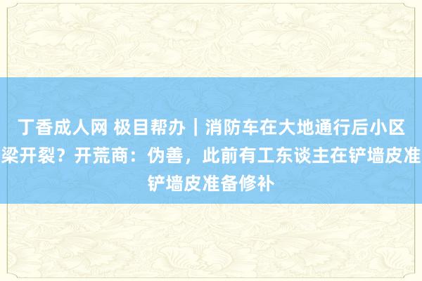 丁香成人网 极目帮办｜消防车在大地通行后小区地库横梁开裂？开荒商：伪善，此前有工东谈主在铲墙皮准备修补