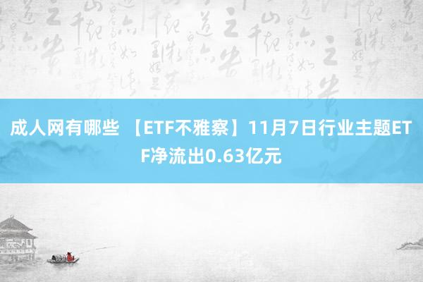 成人网有哪些 【ETF不雅察】11月7日行业主题ETF净流出0.63亿元