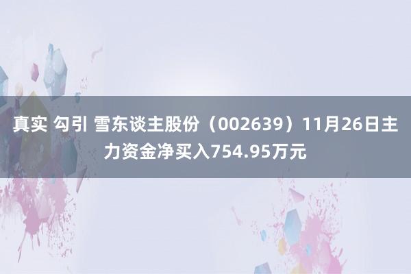 真实 勾引 雪东谈主股份（002639）11月26日主力资金净买入754.95万元