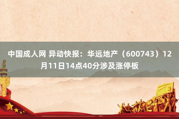 中国成人网 异动快报：华远地产（600743）12月11日14点40分涉及涨停板