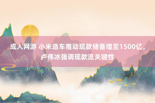 成人网游 小米造车推动现款储备增至1500亿，卢伟冰强调现款流关键性