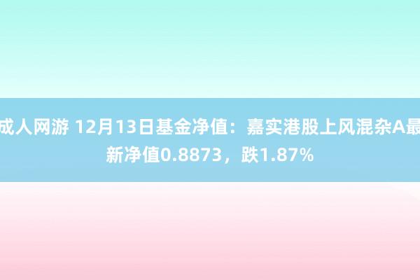 成人网游 12月13日基金净值：嘉实港股上风混杂A最新净值0.8873，跌1.87%