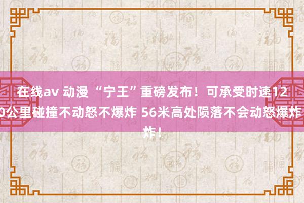 在线av 动漫 “宁王”重磅发布！可承受时速120公里碰撞不动怒不爆炸 56米高处陨落不会动怒爆炸！