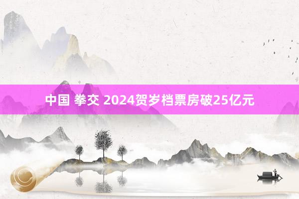 中国 拳交 2024贺岁档票房破25亿元