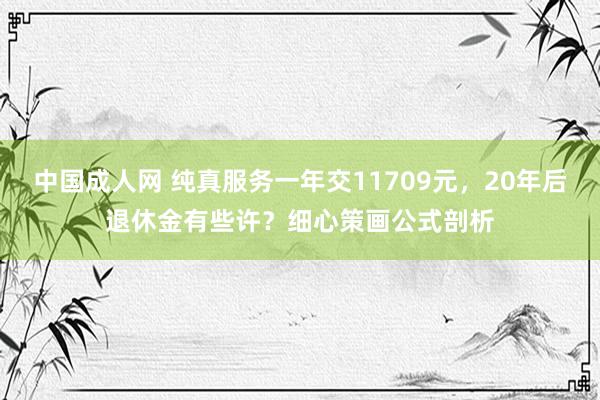 中国成人网 纯真服务一年交11709元，20年后退休金有些许？细心策画公式剖析