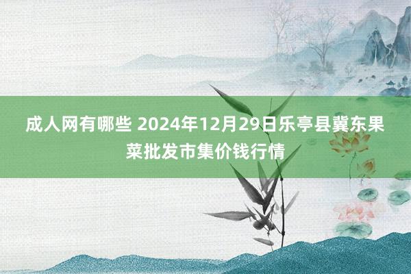 成人网有哪些 2024年12月29日乐亭县冀东果菜批发市集价钱行情