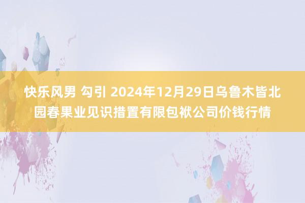 快乐风男 勾引 2024年12月29日乌鲁木皆北园春果业见识措置有限包袱公司价钱行情