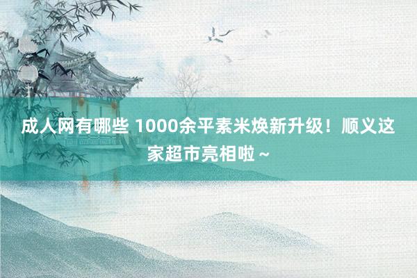 成人网有哪些 1000余平素米焕新升级！顺义这家超市亮相啦～