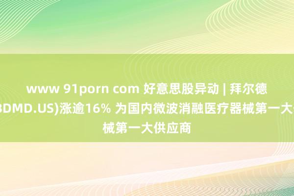 www 91porn com 好意思股异动 | 拜尔德医疗(BDMD.US)涨逾16% 为国内微波消融医疗器械第一大供应商