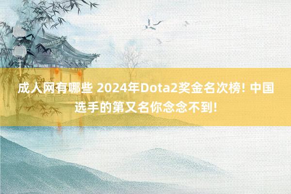 成人网有哪些 2024年Dota2奖金名次榜! 中国选手的第又名你念念不到!