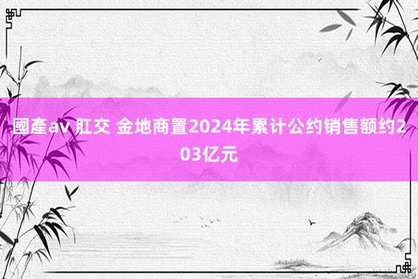 國產av 肛交 金地商置2024年累计公约销售额约203亿元