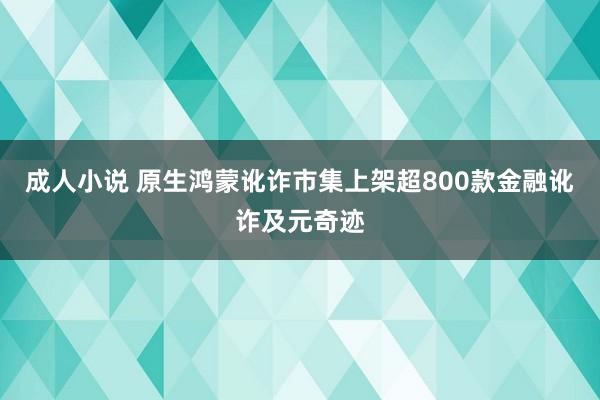 成人小说 原生鸿蒙讹诈市集上架超800款金融讹诈及元奇迹